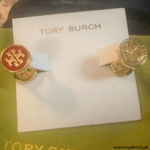 Tory Burch Women's Crystal Reversible Double Sided Earrings Red And Gold C1988-1