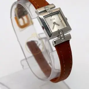 Elle Women’s Quartz Camel Brown Leather Strap Silver Sunray Dial 22mm Watch EL20021S05C (Like New) - Image 5
