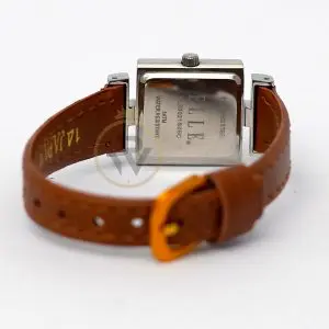 Elle Women’s Quartz Camel Brown Leather Strap Silver Sunray Dial 22mm Watch EL20021S05C (Like New) - Image 6