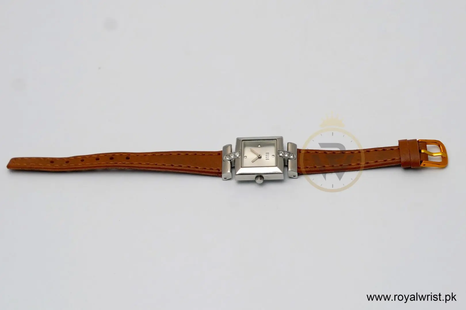 Elle Women’s Quartz Camel Brown Leather Strap Silver Sunray Dial 22mm Watch EL20021S05C (Like New) - Image 3