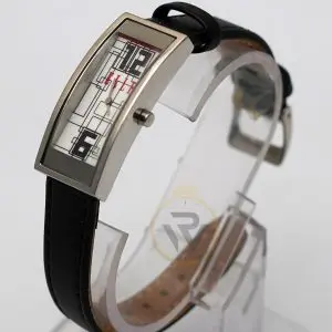 Elle Women’s Quartz Black Leather Strap White Line Multi Color Dial 19mm Watch EL20116SO2C (Like New) - Image 4