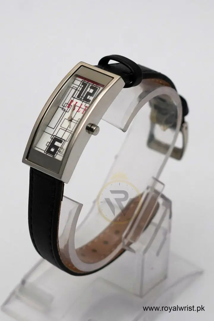 Elle Women’s Quartz Black Leather Strap White Line Multi Color Dial 19mm Watch EL20116SO2C (Like New) - Image 4