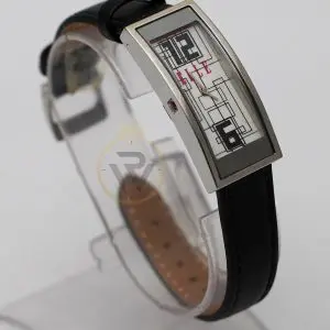 Elle Women’s Quartz Black Leather Strap White Line Multi Color Dial 19mm Watch EL20116SO2C (Like New) - Image 5