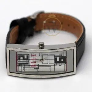 Elle Women’s Quartz Black Leather Strap White Line Multi Color Dial 19mm Watch EL20116SO2C (Like New) - Image 3