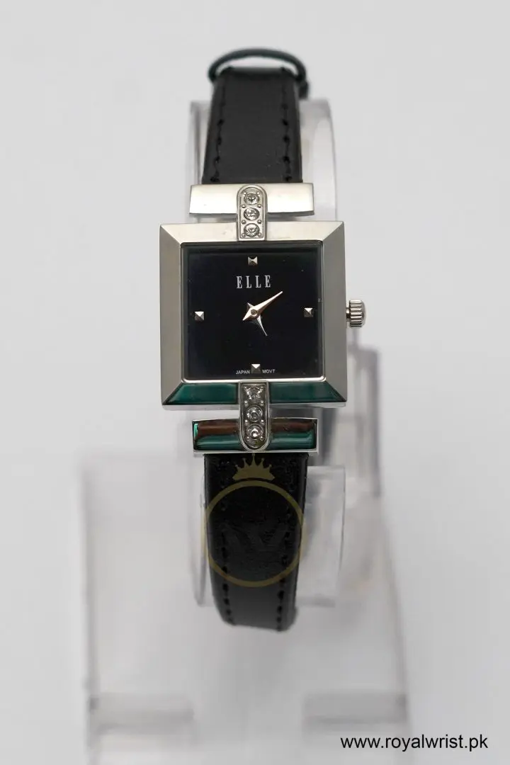 Elle Women’s Quartz Black Leather Strap Black Dial 25mm Watch EL20028S01 (Like New) - Image 2