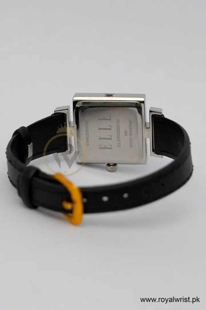 Elle Women’s Quartz Black Leather Strap Black Dial 25mm Watch EL20028S01 (Like New) - Image 8