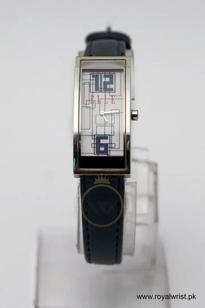 Elle Women’s Quartz Blue Leather Strap White Line Multi-Color Dial 19mm Watch EL20116SO4C (Like New) - Image 6