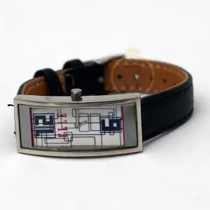Elle Women’s Quartz Blue Leather Strap White Line Multi-Color Dial 19mm Watch EL20116SO4C (Like New) - Image 3