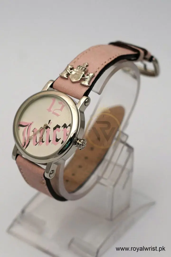Juicy Couture Women’s Quartz Pink Leather Strap White Dial 36mm Watch 1900324 (Like New) - Image 4