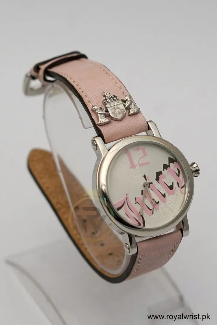 Juicy Couture Women’s Quartz Pink Leather Strap White Dial 36mm Watch 1900324 (Like New) - Image 5
