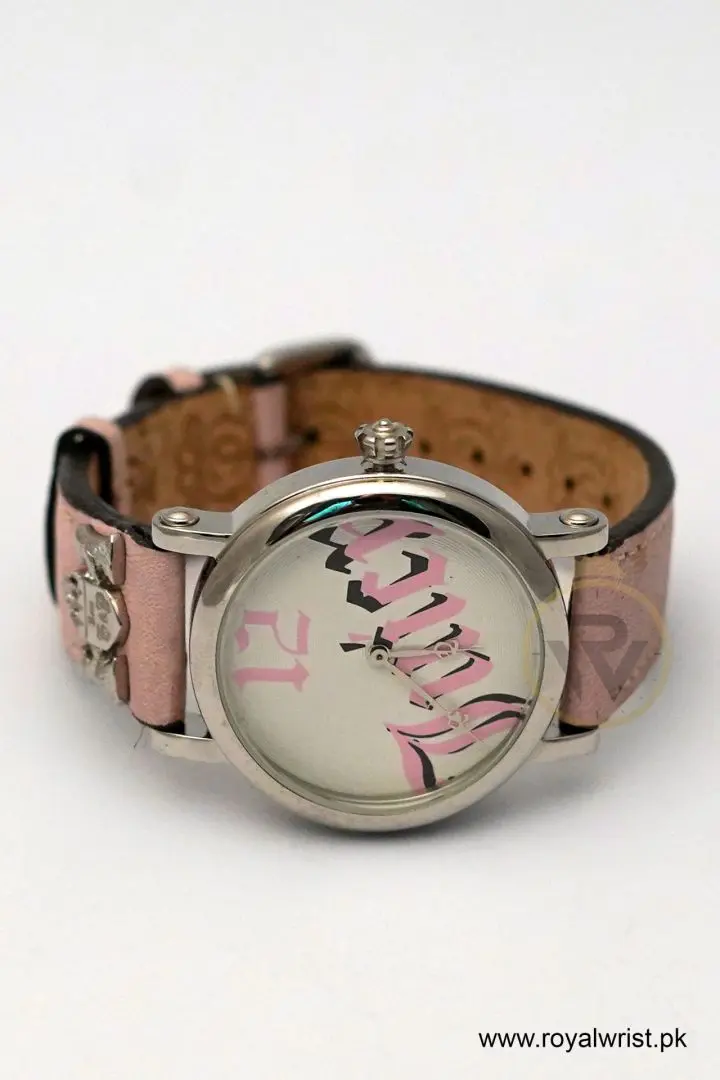 Juicy Couture Women’s Quartz Pink Leather Strap White Dial 36mm Watch 1900324 (Like New) - Image 2