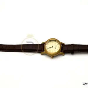 Elle Women’s Quartz Dark Brown Leather Strap Champagne Dial 38mm Watch EL20030S04N (Like New) - Image 3