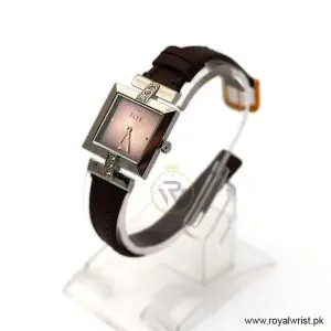 Alternative view of Elle Women’s Quartz Brown Leather Strap Pink Dial 25mm Watch EL20028S03C (Like New)