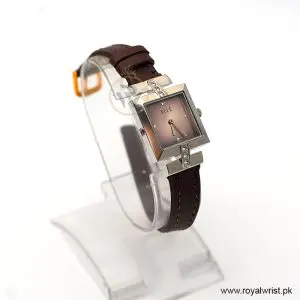 Elle Women’s Quartz Brown Leather Strap Pink Dial 25mm Watch EL20028S03C (Like New) - Image 4