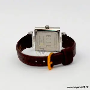 Elle Women’s Quartz Brown Leather Strap Pink Dial 25mm Watch EL20028S03C (Like New) - Image 6