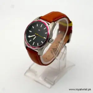 Alternative view of Tommy Hilfiger Men’s Quartz Brown Leather Strap Black Dial 42mm Watch 1790927/2 (Like New)