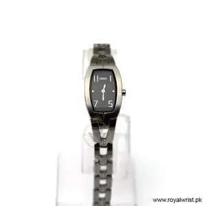 Esmurt Women’s Quartz Silver Stainless Steel Black Dial 20mm Watch SL3035 (Like New)