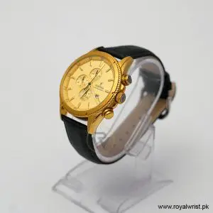 Festina Men’s Quartz Black Leather Strap Gold Dial 43mm Watch F20419/1 (Like New) - Image 5