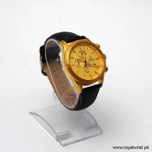 Festina Men’s Quartz Black Leather Strap Gold Dial 43mm Watch F20419/1 (Like New) - Image 4