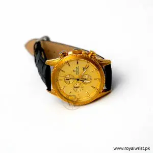 Alternative view of Festina Men’s Quartz Black Leather Strap Gold Dial 43mm Watch F20419/1 (Like New)