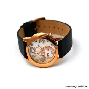 Alternative view of Elle Women’s Quartz Black Leather Strap Mother Of Pearl Dial 40mm Watch EL20049S046N/1 (Like New)
