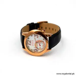 Alternative view of Elle Women’s Quartz Dark Brown Leather Strap Mother Of Pearl Dial 40mm Watch EL20049S03N (Like New)