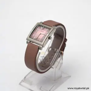 Alternative view of Elle Women’s Quartz Lavender Purple Leather Strap Pink Dial 32mm Watch 20027S04C/1 (Like New)