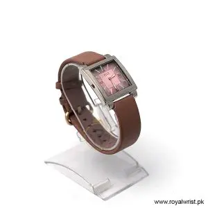 Elle Women’s Quartz Lavender Purple Leather Strap Pink Dial 32mm Watch 20027S04C/1 (Like New) - Image 3