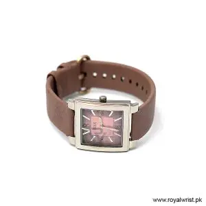 Elle Women’s Quartz Lavender Purple Leather Strap Pink Dial 32mm Watch 20027S04C/1 (Like New) - Image 4