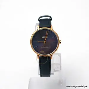 Lorus by Seiko Women’s Quartz Navy Blue Leather Strap Blue Dial 36mm Watch RG214NX9/1 (Like New)