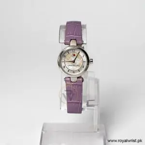 Tommy Hilfiger Women’s Quartz Purple Leather Strap Mother Of Pearl Dial 23mm Watch 1700328 (Like New)