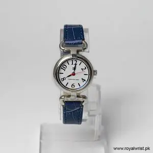 Tommy Hilfiger Women’s Quartz Blue Leather Strap White Dial 28mm Watch 1780889/1 (Like New)