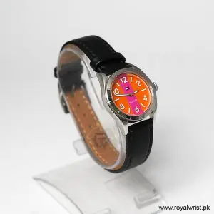 Alternative view of Tommy Hilfiger Women’s Quartz Black Leather Strap Orange & Pink Dial 30mm Watch 1781296/1 (Like New)