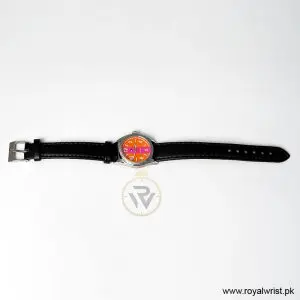Tommy Hilfiger Women’s Quartz Black Leather Strap Orange & Pink Dial 30mm Watch 1781296/1 (Like New) - Image 4