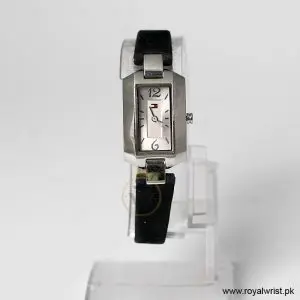 Tommy Hilfiger Women’s Quartz Black Leather Strap Silver Dial 20mm Watch 1780657-1 (Like New)