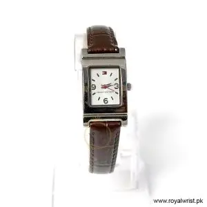 Tommy Hilfiger Women’s Quartz Dark Brown Leather Strap Silver Dial 20mm Watch 1700299/1 (Like New)