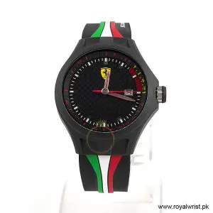 Ferrari Men’s Quartz Black Silicone Strap Black Dial 44mm Watch 0830131 (Like New)