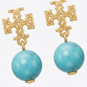 Alternative view of Tory Burch Women's Kira Gold Motif Feroza Drop Earrings TB32964