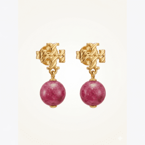 Tory Burch Women's Kira Gold Motif Purple Drop Earrings TB32964-1