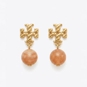 Tory Burch Women's Kira Gold Motif Pink Drop Earrings TB32964-2