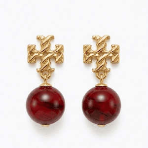 Tory Burch Women's Kira Gold Motif Red Drop Earrings TB32964-5