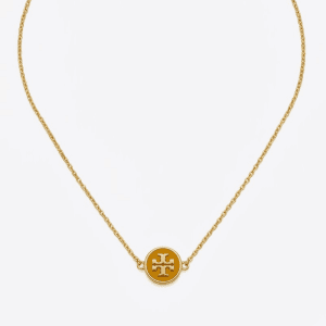 Tory Burch Women’s T Logo Circular Enamel Charm Necklace TB98756-2