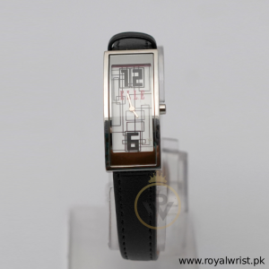 Elle Women’s Quartz Black Leather Strap White Line Multi Color Dial 19mm Watch EL20116SO2C (Like New)