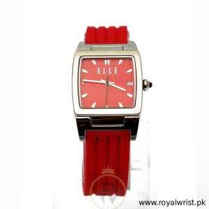 Elle Women’s Quartz Red Silicone Strap Red Dial 29mm Watch EL20053P04N (Like New)