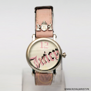 Juicy Couture Women’s Quartz Pink Leather Strap White Dial 36mm Watch 1900324-RW (Like New)