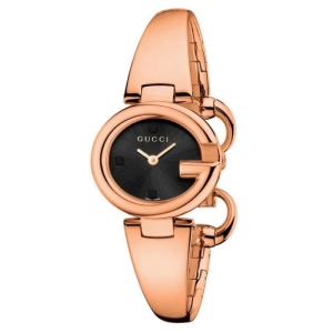 Gucci Women’s Swiss Made Quartz Rose Gold Stainless Steel Black Dial 27mm Watch YA134509 (Like New)