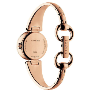 Alternative view of Gucci Women’s Swiss Made Quartz Rose Gold Stainless Steel Black Dial 27mm Watch YA134509 (Like New)