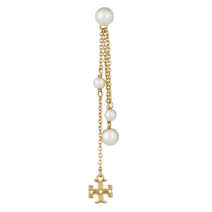 Alternative view of Tory Burch Women's Kira Imitation Pearl Linear Drop Gold Tone Earrings TB96351