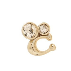 Alternative view of Coach Women’s Signature “C” Crystal Stud Gold Tone Earrings C9450