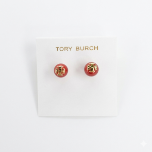 Tory Burch Women’s Kira Pearl Stud Earrings Red OS TB2896